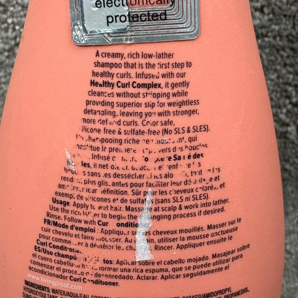 Living Proof Curl Shampoo Peach Sulfate-Free for Waves Curls Coils 12oz 355ml